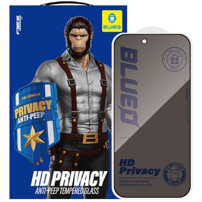 Захисне 2.5D скло Blueo Full Cover Anti-Peep для Apple iPhone 17 Pro Max / 16 Pro Max (6.9")