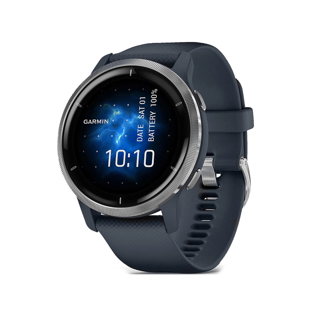 Смарт-годинник Garmin Venu 2 Silver Bezel with Granite Blue Case and Silicone Band
