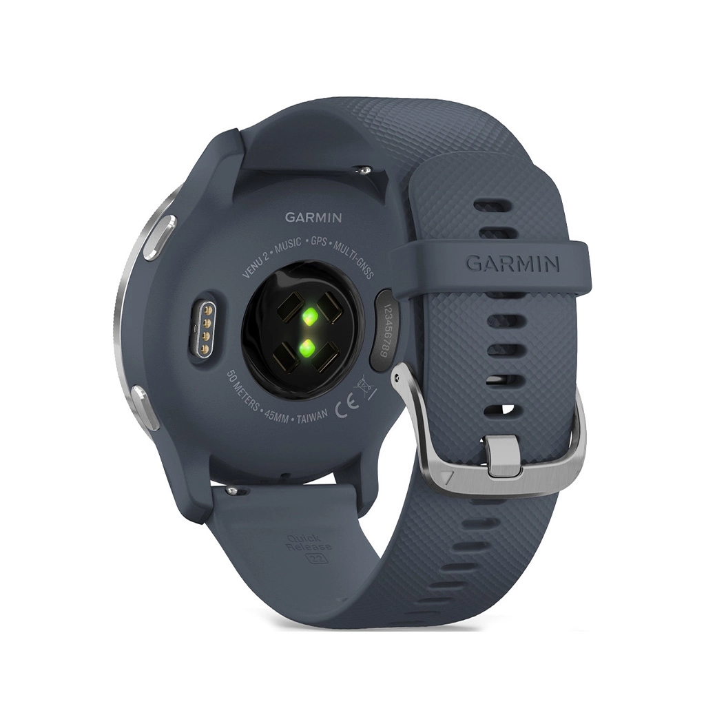 Смарт-годинник Garmin Venu 2 Silver Bezel with Granite Blue Case and Silicone Band