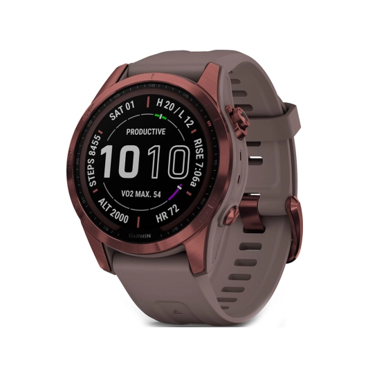 Смарт-годинник Garmin Fenix 7S Sapphire Solar Dark Bronze Titanium w. Shale G. Band