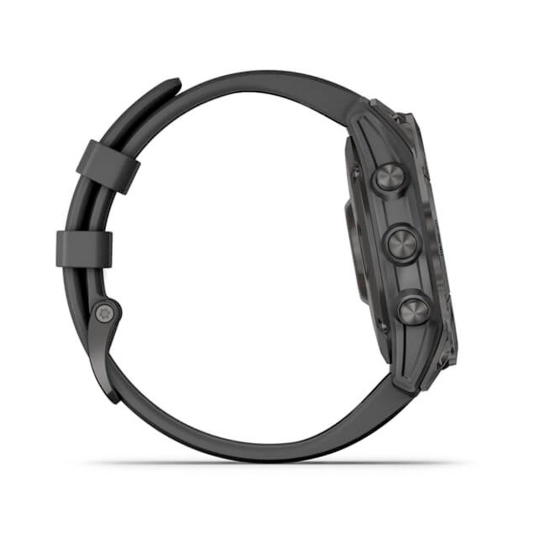 Смарт-годинник Garmin Fenix 7 Sapphire Solar Carbon Gray DLC Titanium with Black Band