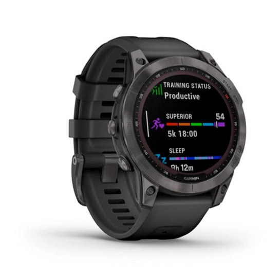 Смарт-годинник Garmin Fenix 7 Sapphire Solar Carbon Gray DLC Titanium with Black Band