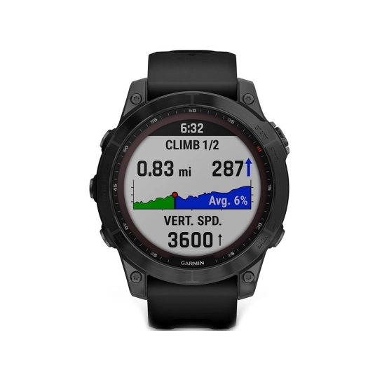 Смарт-годинник Garmin Fenix 7 Sapphire Solar Black DLC Titanium with Black Band