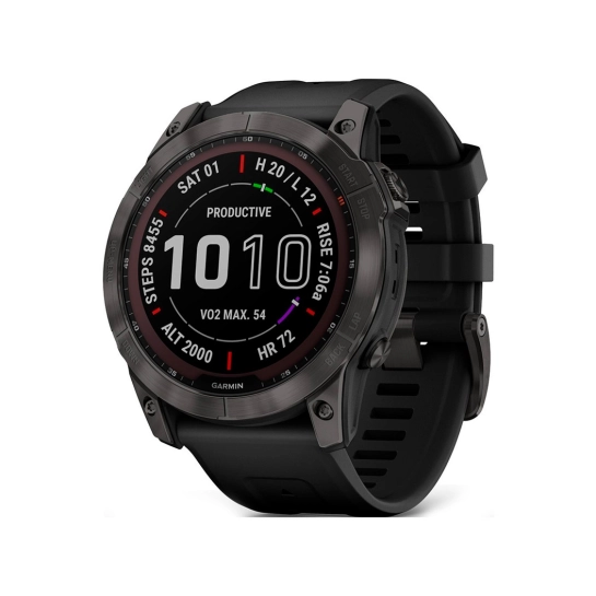 Смарт-годинник Garmin Fenix 7X Sapphire Solar Black DLC Titanium w. Black Band