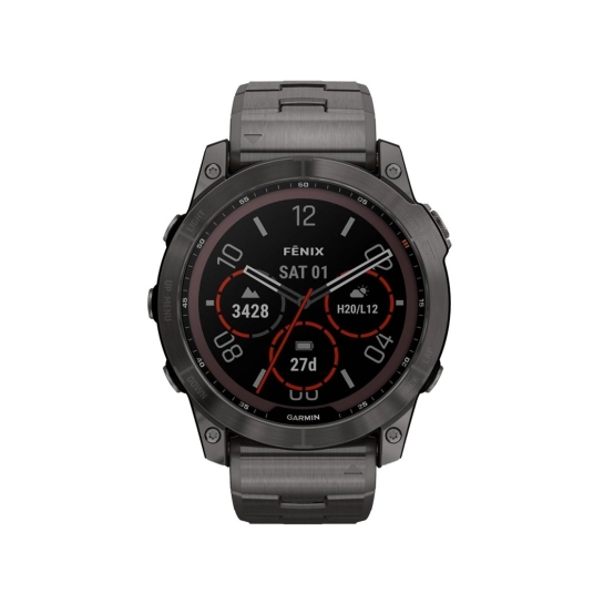 Смарт-годинник Garmin Fenix 7X Carbon Gray DLC Titanium with Titanium Band