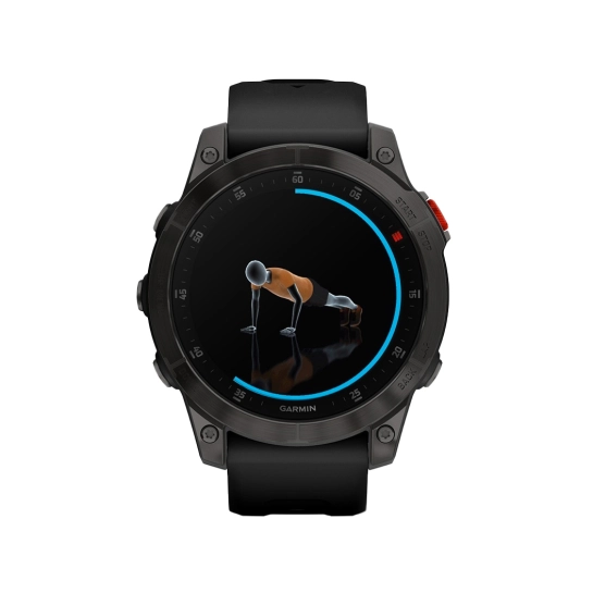 Смарт-годинник Garmin Epix (Gen 2) Sapphire Black/Titanium DLC with Black Band