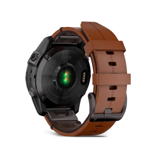 Смарт-годинник Garmin Epix (Gen 2) Sapphire - B. Titanium w. Chestnut L. Band