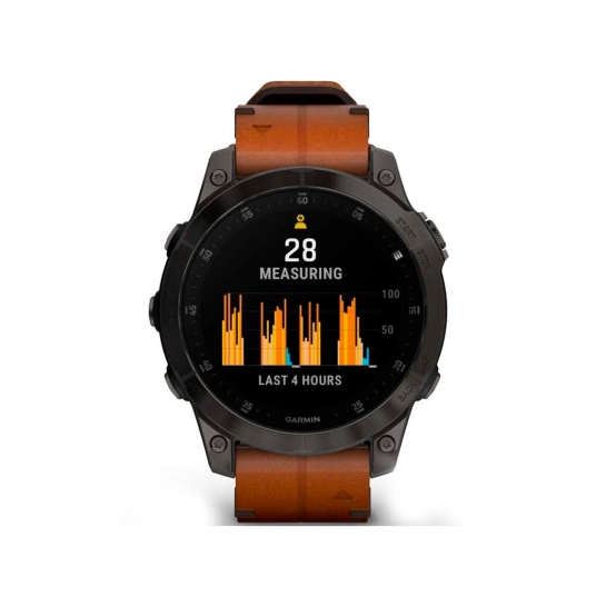 Смарт-годинник Garmin Epix (Gen 2) Sapphire - B. Titanium w. Chestnut L. Band
