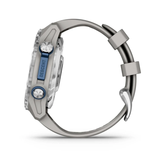 Смарт-годинник Garmin Descent Mk3 43 mm Stainless Steel with Fog Gray Silicone Band (010-02753-04/03)