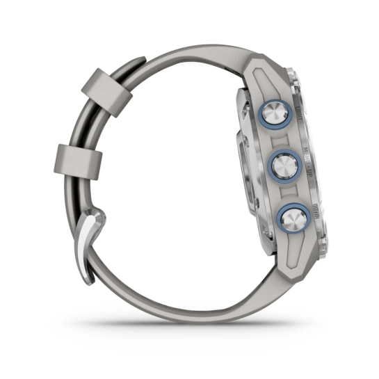 Смарт-годинник Garmin Descent Mk3 43 mm Stainless Steel with Fog Gray Silicone Band (010-02753-04/03)