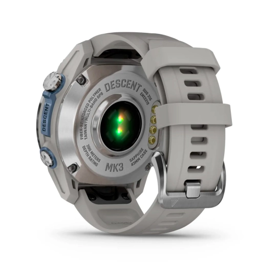 Смарт-годинник Garmin Descent Mk3 43 mm Stainless Steel with Fog Gray Silicone Band (010-02753-04/03)