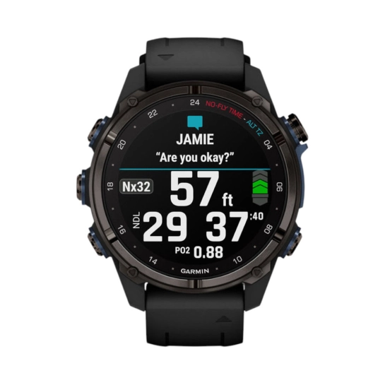 Смарт-годинник Garmin Descent Mk3i 43 mm Carbon Gray DLC Titanium w. Black Silicone Band (010-02753-10/11)