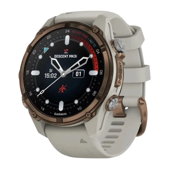 Смарт-годинник Garmin Descent Mk3i 43 mm Bronze PVD Titanium with French Gray Silicone Band (010-02753-13/14)