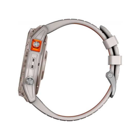 Смарт-годинник Garmin Fenix 7X Pro Sapphire Solar Titanium w. Fog Gray/Ember O. Band