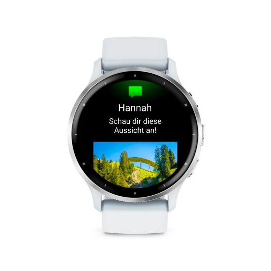 Смарт-годинник Garmin Venu 3 Silver Stainless Steel Bezel with Whitestone Case and Silicone Band (010-02784-00)