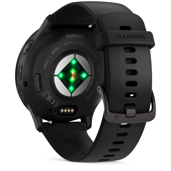 Смарт-годинник Garmin Venu 3 Slate Stainless Steel Bezel with Black Case and Silicone Band (010-02784-01/51)