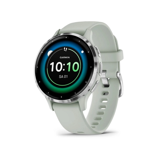 Смарт-годинник Garmin Venu 3S Silver Stainless Steel Bezel with Sage Gray Case and Silicone Band