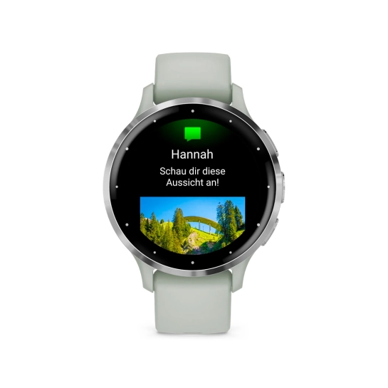 Смарт-годинник Garmin Venu 3S Silver Stainless Steel Bezel with Sage Gray Case and Silicone Band