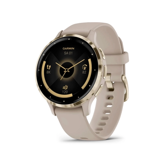 Смарт-годинник Garmin Venu 3S Soft Gold Stainless Steel Bezel with French Gray Case and Silicone Band