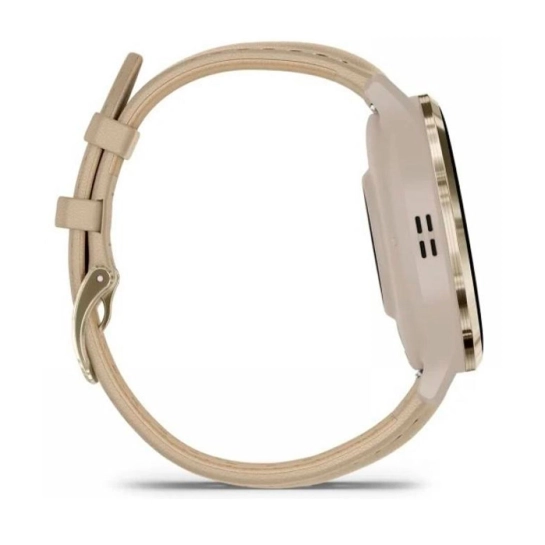 Смарт-годинник Garmin Venu 3S Soft Gold S. Steel Bezel w. French Gray Case and Leather Band (010-02785-55)