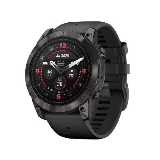 Смарт-годинник Garmin Epix Pro Gen 2 Sapphire Edition 51mm Carbon Gray DLC Titanium with Black Band (010-02804-00/01)