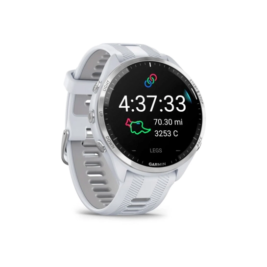 Смарт-годинник Garmin Forerunner 965 Titanium Bezel with Whitestone Case and Whitestone/Powder Gray Silicone Band