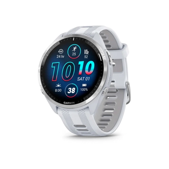 Смарт-годинник Garmin Forerunner 965 Titanium Bezel with Whitestone Case and Whitestone/Powder Gray Silicone Band