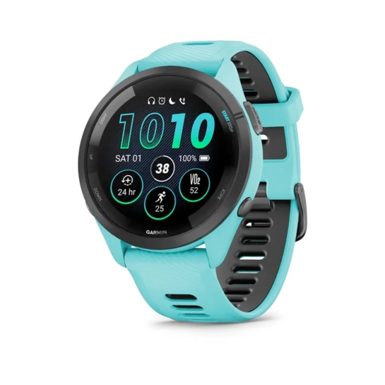 Смарт-годинник Garmin Forerunner 265 Black Bezel w. Aqua Case and Aqua/Black Silicone Band
