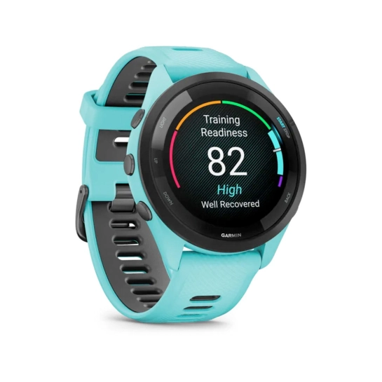 Смарт-годинник Garmin Forerunner 265 Black Bezel w. Aqua Case and Aqua/Black Silicone Band