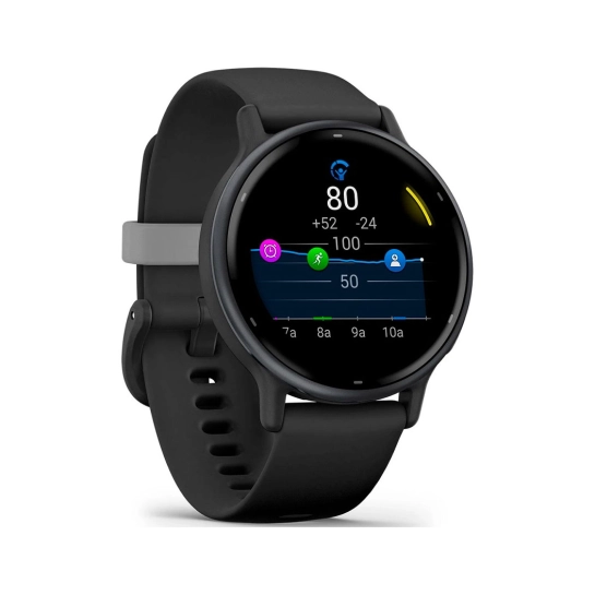 Смарт-годинник Garmin Vivoactive 5 Slate Aluminum Bezel with Black Case and Silicone Band (010-02862-10)