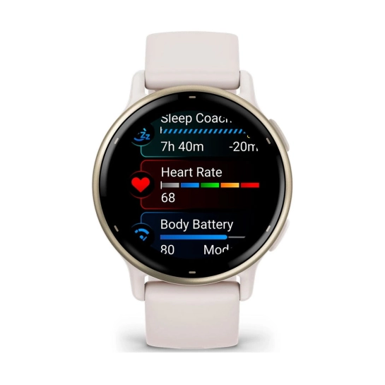 Смарт-годинник Garmin Vivoactive 5 Cream Gold Aluminum Bezel with Ivory Case and Silicone Band (010-02862-11/51)