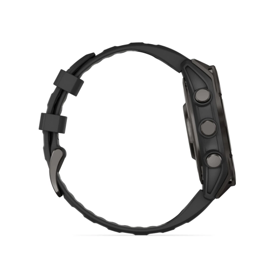 Смарт-годинник Garmin Fenix 8 AMOLED 47mm Sapphire Carbon Grey DLC with Black/Pebble Grey Silicone Band