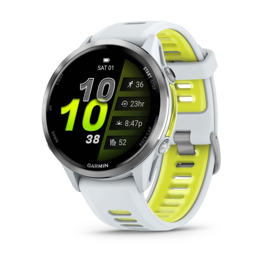 Смарт-годинник Garmin Forerunner 970 Titanium w. Whitestone Case and Whitestone/T. Amp Yellow Band (010-02969-01/11)