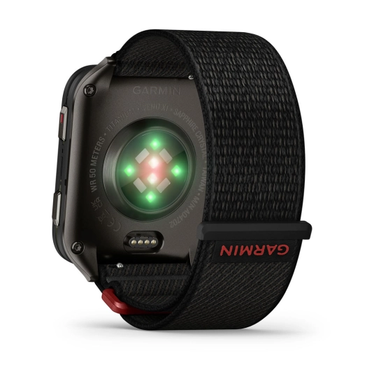 Смарт-годинник Garmin Venu X1 Black with Slate Titanium Caseback and Black ComfortFit Nylon Band (010-02980-00/02)