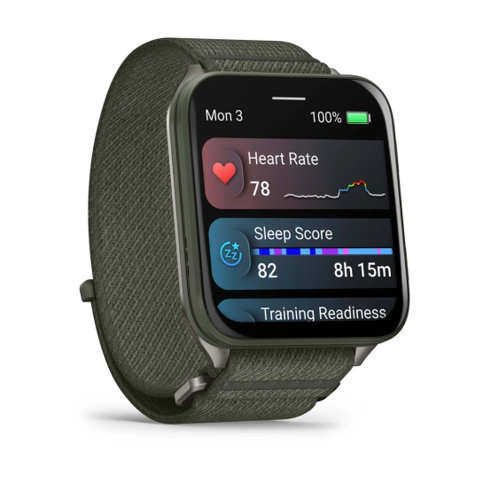 Смарт-годинник Garmin Venu X1 Moss with Titanium Caseback and Moss ComfortFit Nylon Band (010-02980-01/03)