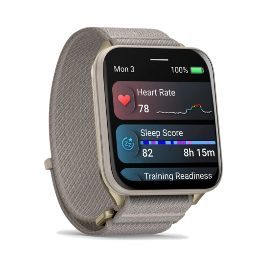 Смарт-годинник Garmin Venu X1 Soft Gold Titanium and French Grey Nylon (010-02980-33/08/09)