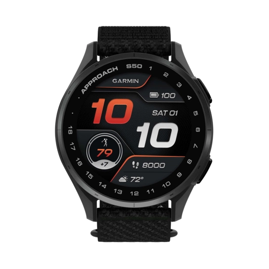 Смарт-годинник Garmin Approach S50 Slate Aluminum Bezel with Black ComfortFit Nylon Band (010-03010-00)