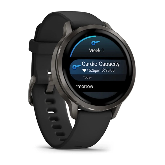 Смарт-годинник Garmin Venu 4 41 mm Slate with Black Silicone Band (010-03013-02)