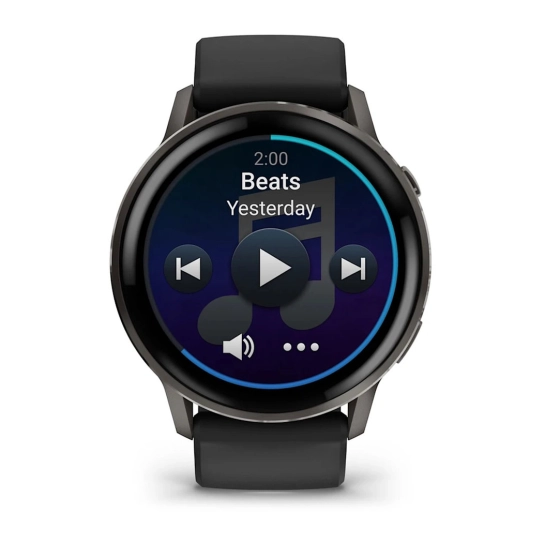 Смарт-годинник Garmin Venu 4 45 mm Slate with Black Silicone Band (010-03014-00)