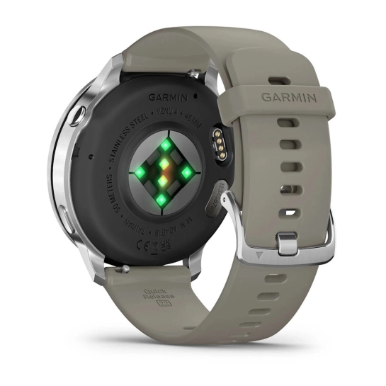 Смарт-годинник Garmin Venu 4 45 mm Silver with Silver Gray Silicone Band (010-03014-01)