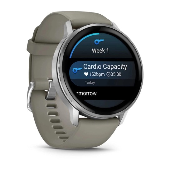 Смарт-годинник Garmin Venu 4 45 mm Silver with Silver Gray Silicone Band (010-03014-01)