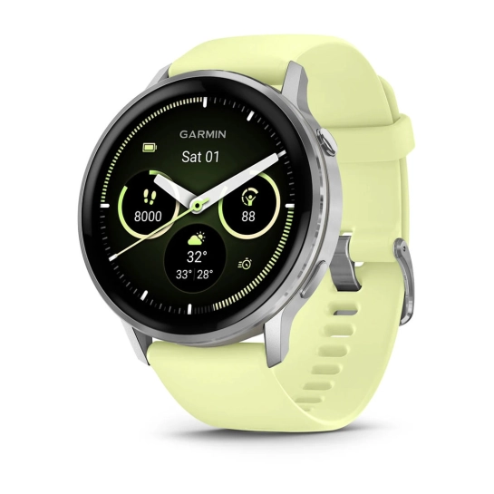 Смарт-годинник Garmin Venu 4 45 mm Silver with Citron Silicone Band (010-03014-02)