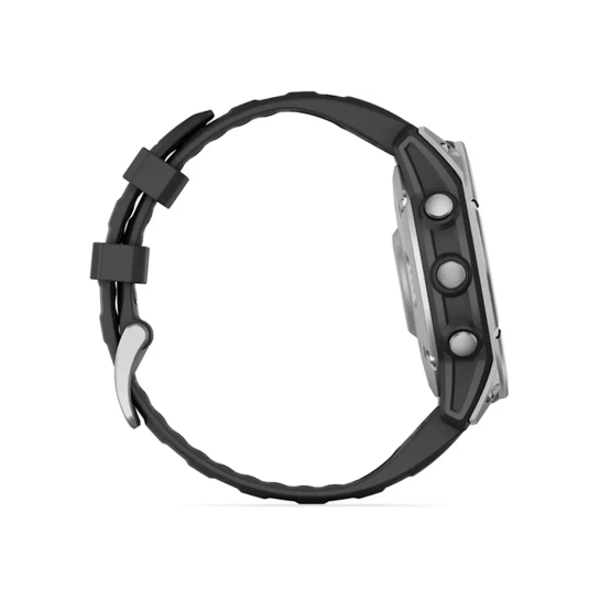 Смарт-годинник Garmin Fenix E 47mm AMOLED Stainless Steel with Black Silicone Band (010-03025-00/02)