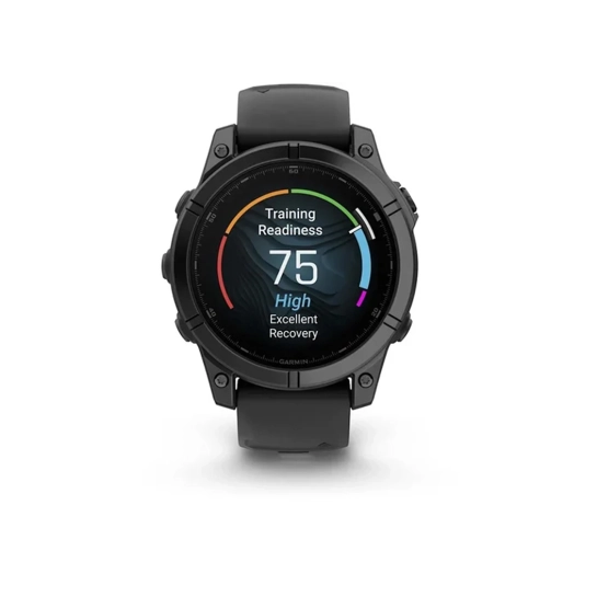 Смарт-годинник Garmin Fenix E 47mm AMOLED Slate Grey Steel with Black Silicone Band (010-03025-01/03)