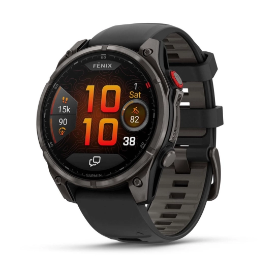 Смарт-годинник Garmin Fenix 8 Pro 47 mm AMOLED Carbon Gray DLC Titanium with Black/Pebble Gray (010-03198-00/01)