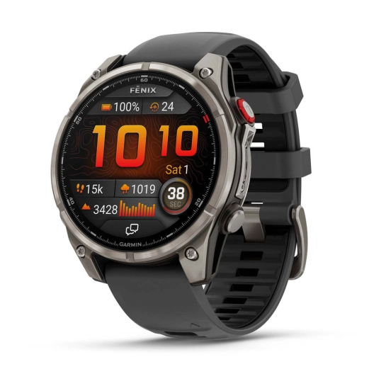 Смарт-годинник Garmin Fenix 8 Pro 47 mm AMOLED Titanium with Graphite/Black (010-03198-10/11)