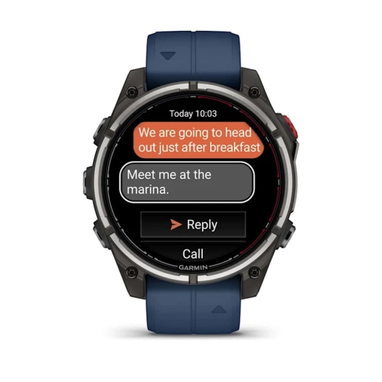Смарт-годинник Garmin Fenix 8 Pro 47 mm AMOLED Marine GPS Titanium with Blue Silicone Band (010-03198-50)