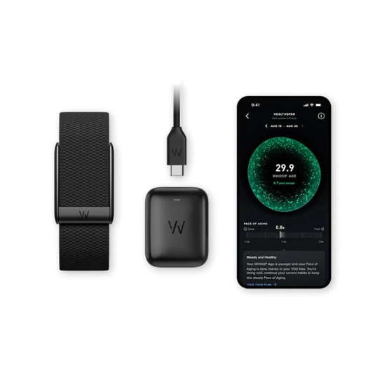 Фітнес-браслет WHOOP MG Life Band SuperKnit Obsidian with Titanium (+12 місяців підписка)