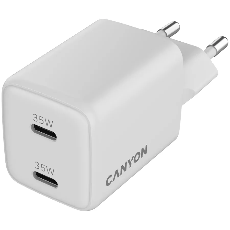 CANYON Адаптер живлення CU35CC 2*USB-C 2*USB Тип C, 35 Ват