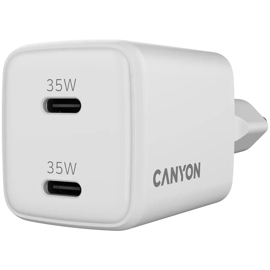 CANYON Адаптер живлення CU35CC 2*USB-C 2*USB Тип C, 35 Ват
